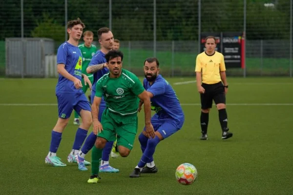 football midfielder action